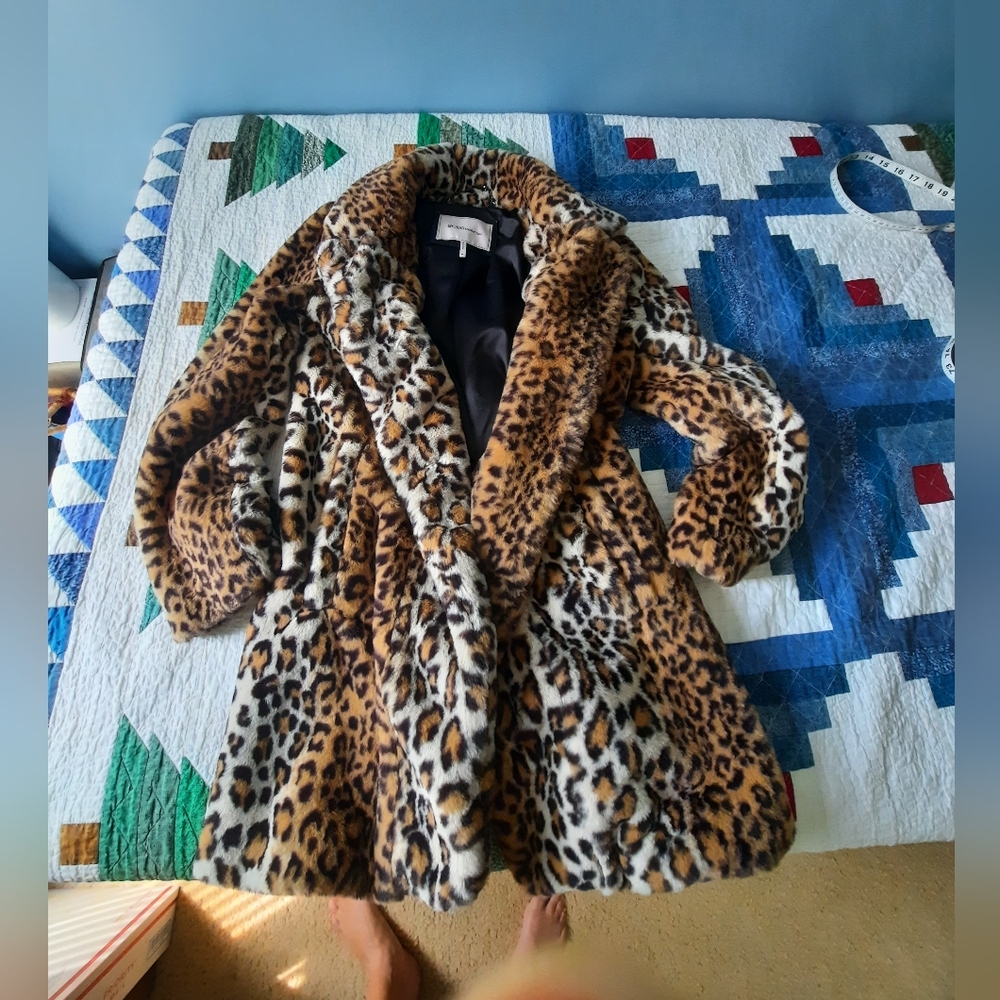 BCBGeneration Faux Fur Leopard XS coat SOFT meow